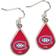 WinCraft Montreal Canadiens Tear Drop Dangle Earrings