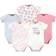 Touched By Nature Organic Cotton Short Sleeve Bodysuits 5-Pack - Pink Rose