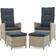 Alaterre Furniture Haven Outdoor Lounge Set, 1 Table incl. 2 Chairs