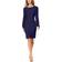 Calvin Klein Chiffon Bell Sleeve Sheath Dress - Indigo