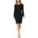 Calvin Klein Chiffon Bell Sleeve Sheath Dress - Black