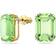 Swarovski Millenia Octagon Cut Stud Earrings - Gold/Green
