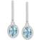 Macy's Leverback Drop Earrings - Silver/Aquamarine/Diamond