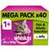Whiskas Adult Wet Cat Food Fish & Meat in Jelly Mega Pack 40x100g