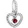 Pandora July Birthstone Heart Dangle Charm - Silver/Red