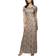 Alex Evenings Long Rosette A-Line Gown - Champagne