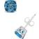 Macy's Cushion 2.30 cttw London Stud Earrings - Silver/Topaz