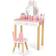 Costway Rabbit Makeup Dressing Table Chair Set