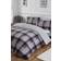 Dreamscene Check Teddy Duvet Cover Silver, Grey (260x220cm)