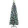 Homcom 6 ft Pre-Lit Slim Snow Tipped Artificial with Multi-Coloured Christmas Tree 182.9cm