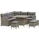 OutSunny 860-283V70MB Outdoor Lounge Set, 1 Table incl. 2 Chairs & 1 Sofas