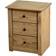 SECONIQUE Panama Natural Wax Bedside Table 40.5x46.5cm