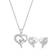 Elli Heart Jewelry Set - Silver/Transparent