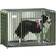 Pawhut Rolling Heavy Dut Dog Crate with Removable Tray 109.2x85.7cm