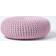 Homescapes Pastel Pink Large Knitted Footstool Pouffe