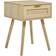 Light Rattan Detail Bedside Table 40x40cm