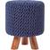 Homescapes Navy Tall Knitted Cotton with Tripod Foot Stool