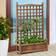 Gymax Wooden Lattice Planter Flowerpot Trellis Climbing Rectangular Plant Box Garden