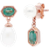 Gemondo Mismatched Drop Earrings - Rose Gold/Pearl/Emerald