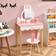 Costway Rabbit Makeup Dressing Table Chair Set