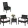 Costway 3 pcs PE Rattan Wicker Bistro Set, 1 Table incl. 2 Chairs