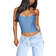 PrettyLittleThing Bandage Hook & Eye Structured Corset - Blue Steel