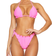 PrettyLittleThing Frill Edge Padded Bikini Top - Hot Pink