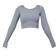 PrettyLittleThing Structured Contour Ribbed Round Neck Long Sleeve Crop Top - Dark Grey