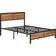 Homcom Double Frame Steel Bed Base Rustic Brown 145x190cm