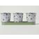 Homescapes Set of 3 Green and White Plant Pots with Floral Bee Green