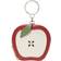 honeycrisp sliced apple coin purse key ring novelty red