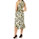 Roman Animal Print Tie Waist Midi Dress - Yellow