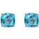 QVC Check-Top Cushion Stud Earrings - Silver/Topaz