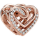 Pandora Sparkling Entwined Hearts Charm - Rose Gold/Transparent