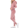 White Mark Women's Velour Tracksuit Set - Pink