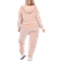 White Mark Velour Tracksuit Set Plus Size - Beige