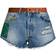 Alanui California Patchwork Denim Shorts - Light Blue Multicolor