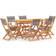 vidaXL Outdoor Wood&Textilene Table&Chair Patio Dining Set