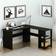 SHW L-Shaped Espresso Writing Desk