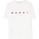 Marni Kid's Jersey T-shirt with Logo - Off White/Bright Red