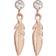 Elli Feather Boho Hippie Earrings - Rose Gold/Transparent