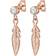 Elli Feather Boho Hippie Earrings - Rose Gold/Transparent