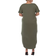 White Mark Plus Size Short Sleeve V-Neck Maxi Dress - Olive