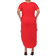 White Mark Plus Size Short Sleeve V-Neck Maxi Dress - Red