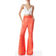 Alice + Olivia Willis Pajama Pant With Piping - Bright Coral