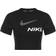 Nike Women's Short-Sleeve Cropped Graphic Training Top - Black/White