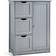 Costway 3 Drawers & 1 Cupboard Grey Storage Cabinet 61x81.3cm