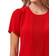 CeCe Women's Pin-Tucked Front Short Sleeve Crew Neck Blouse - Fireball