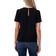 CeCe Women's Pin-Tucked Front Short Sleeve Crew Neck Blouse - Rich Black