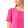 CeCe Women's Pin-Tucked Front Short Sleeve Crew Neck Blouse - Bright Rose